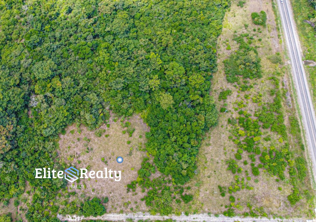 Drone Aerial View Of Land For Sale Near Orange Walk Town Belize Along The Philip Goldson Highway
