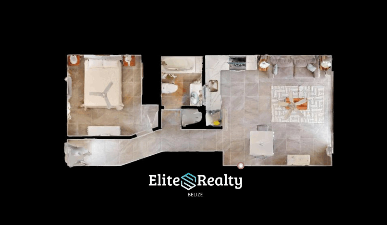 3d Floor Plan Layout Of 1 Bedroom Condo At Blue Water Beach Resort For Sale In San Pedro Ambergris Caye Belize