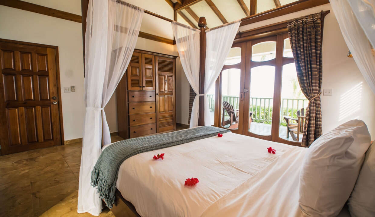 Beachfront Villa Bedroom With Ocean View Balcony At Hopkins Bay Resort Belize Luxury Caribbean Home Interior