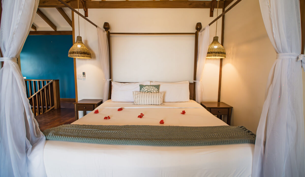 Elegant Canopy Bed Suite At Hopkins Bay Resort Belize Luxury Beachfront Villa Bedroom With Tropical Design