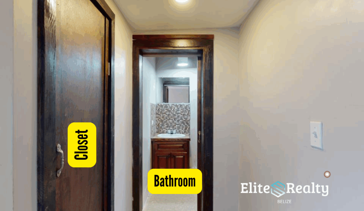 Hallway Leading To Bathroom And Closet Inside 1 Bedroom Condo At Royal Palm Resort In San Pedro Ambergris Caye Belize