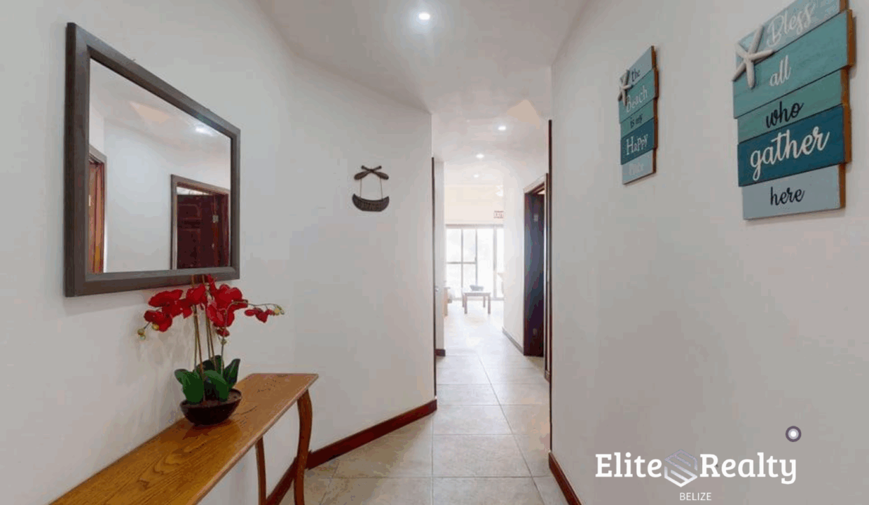 Interior Hallway Leading To Living Area In Beachfront Condo Blue Water Beach Resort Belize