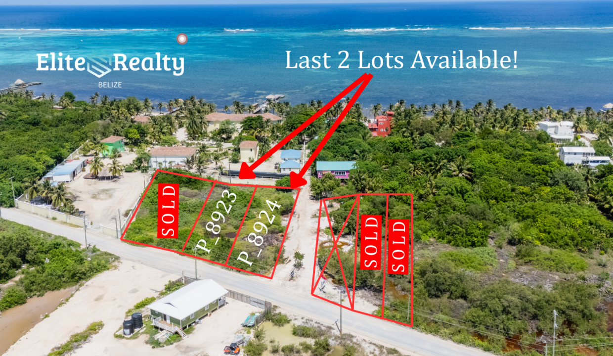 Last Two Lots Available Near Beach Ambergris Caye Belize Lots Sold Highlighted Residential Land Near Ocean