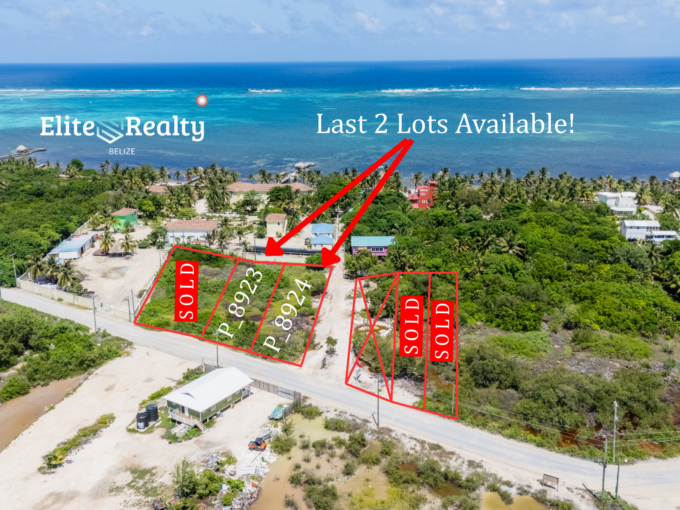 Last two lots available near beach Ambergris Caye Belize lots sold highlighted residential land near ocean