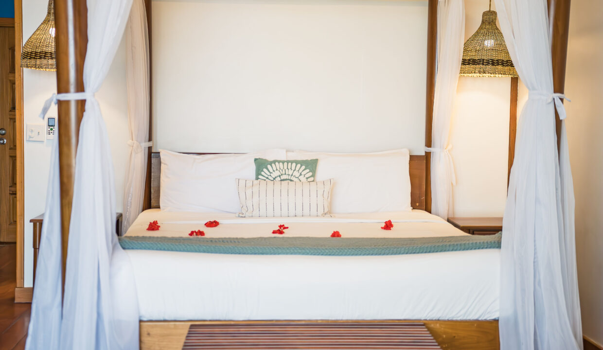 Luxury Canopy Bed Bedroom At Hopkins Bay Resort Belize Beachfront Villa With Elegant Tropical Design And Soft Linens
