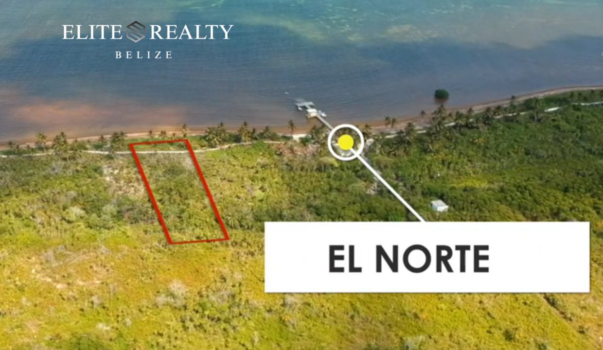 Beachfront Lot Near El Norte On North Ambergris Caye Belize Aerial View Showing Location And Shoreline Near San Pedro