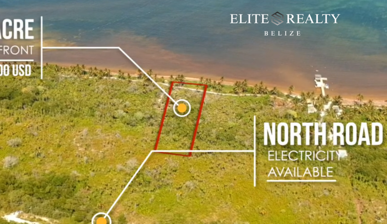 Beachfront Lot With Road Access And Electricity Available On North Ambergris Caye Belize Aerial View Near San Pedro