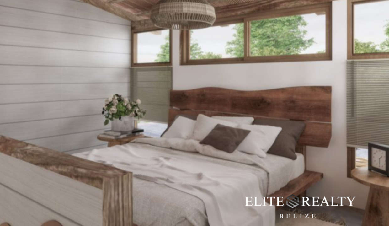 Cozy Tropical Bedroom With Wooden Finishes And Natural Light In Ambergris Caye Belize