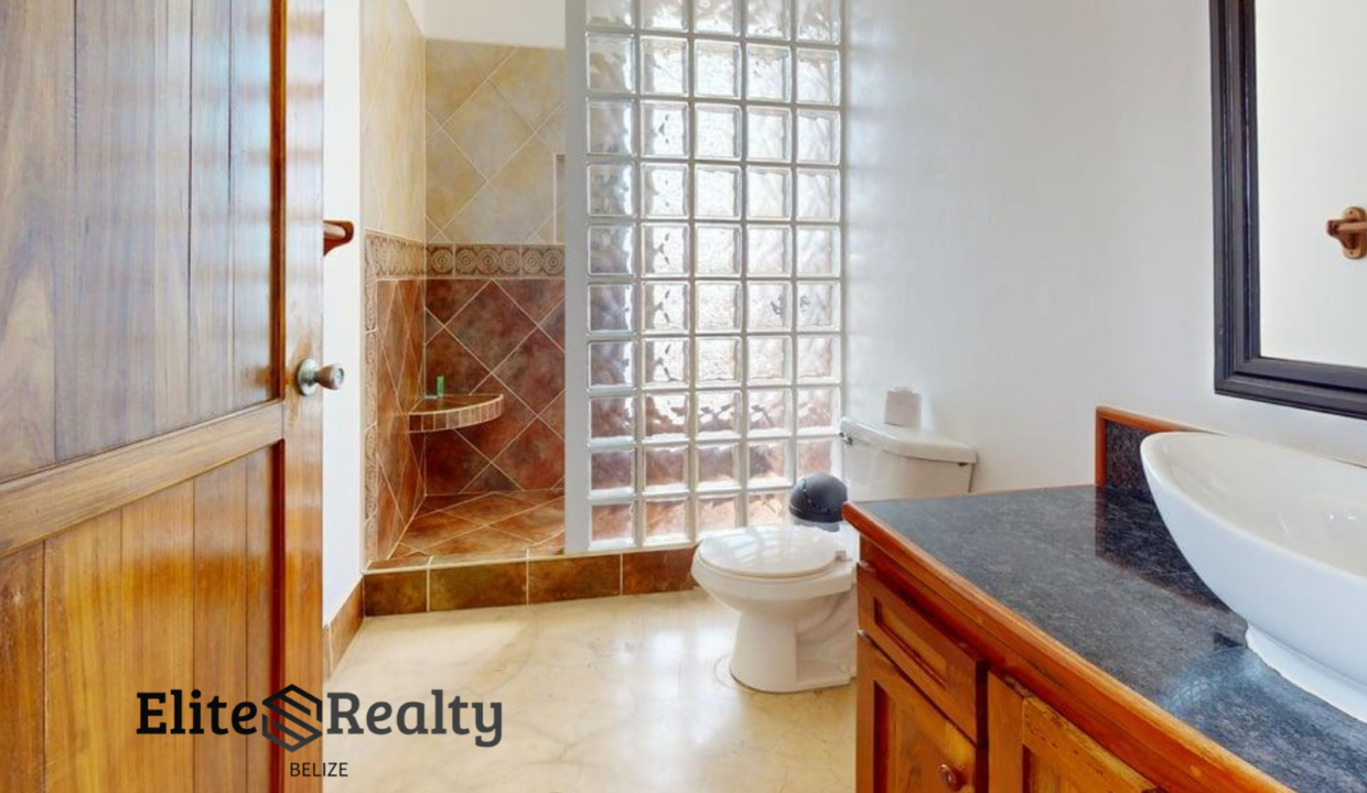 Luxury Bathroom With Walk In Shower Inside Brahma Blue Penthouse In San Pedro Ambergris Caye Belize