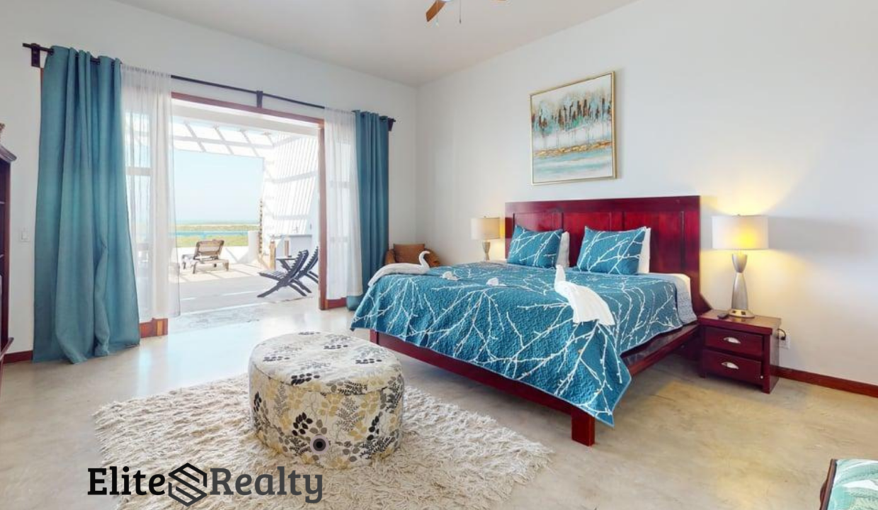 Luxury Master Bedroom Balcony And Lagoon View In San Pedro Ambergris Caye Belize