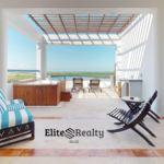 Luxury penthouse terrace with lagoon views at Brahma Blue in San Pedro Ambergris Caye Belize