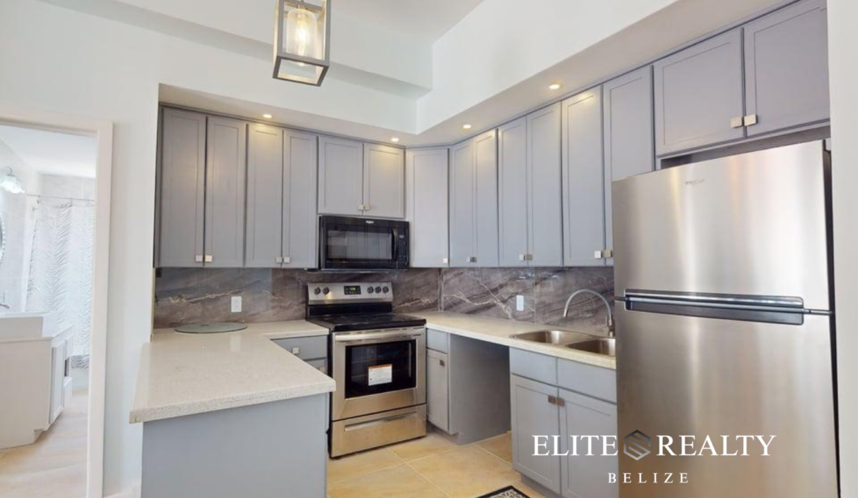 Modern Kitchen Inside Beachfront Condo At Blue Water Beach Resort In San Pedro Ambergris Caye Belize