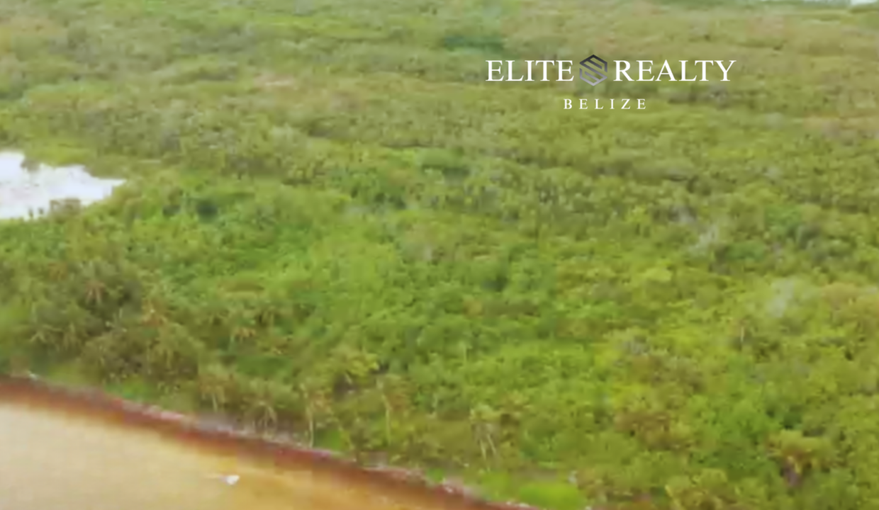 Aerial View Of Beachfront Lot At Palm Bay Club In San Pedro Belize Ambergris Caye Prime Land For Sale Near Caribbean Sea