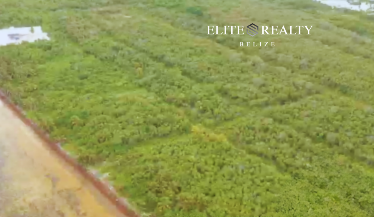 Aerial View Of Beachfront Lot At Palm Bay Club In San Pedro Belize Ambergris Caye Prime Land For Sale Near Caribbean Sea