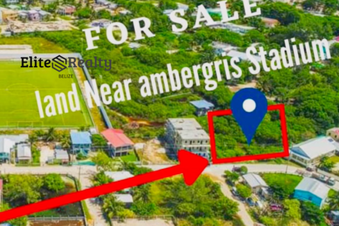 Double lot for sale near Ambergris Stadium with marked location Escalante Subdivision Ambergris Caye Belize