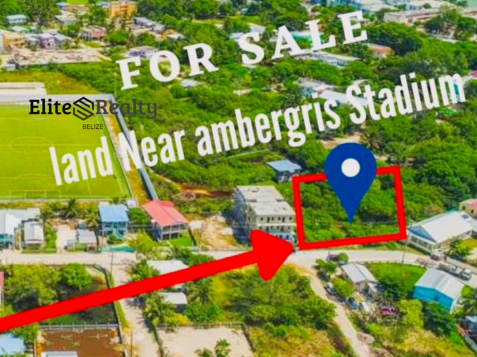 Double lot for sale near Ambergris Stadium with marked location Escalante Subdivision Ambergris Caye Belize