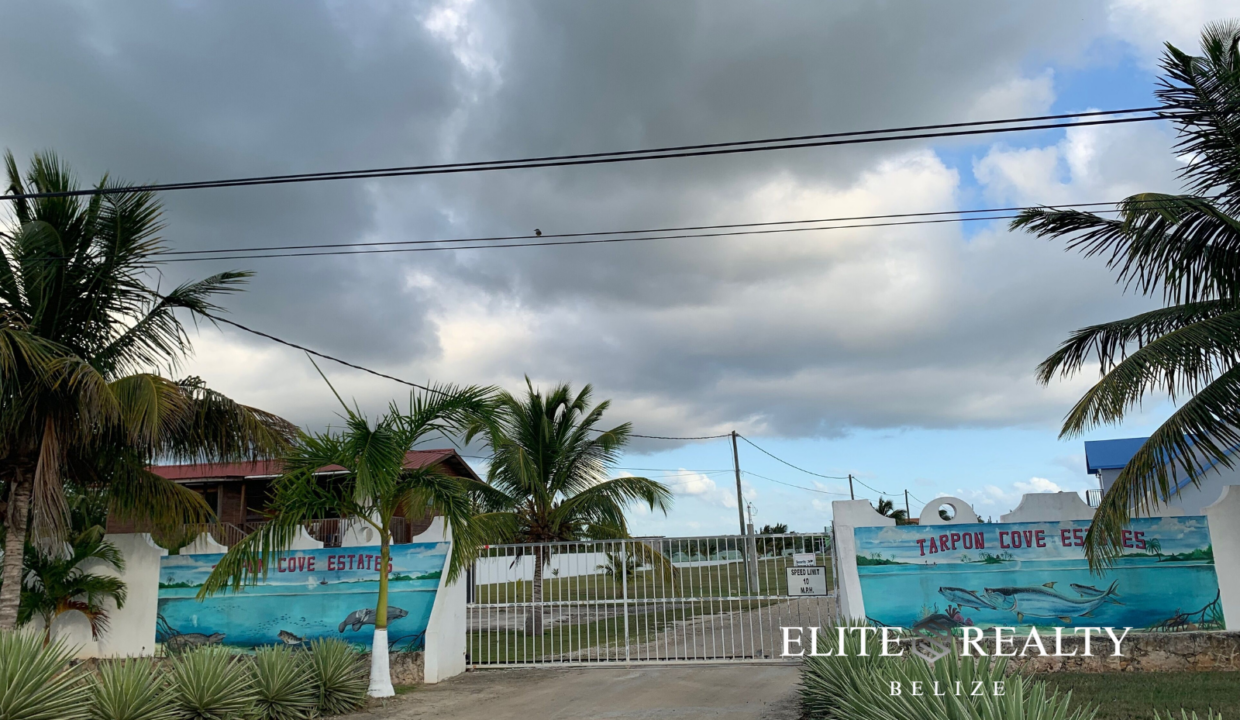 Entrance Gate To Tarpon Cove Estates Community In Corozal Belize