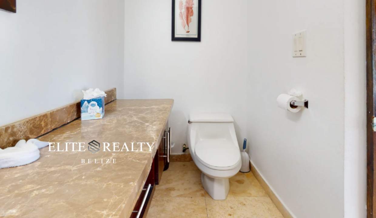 Guest Half Bathroom Luxury Waterfront Villa San Pedro Belize Ambergris Caye Powder Room