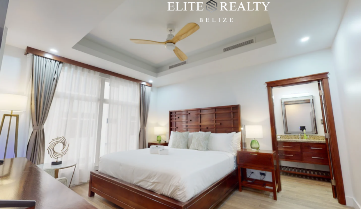 Luxury Beachfront Condo Bedroom Royal Kahal Resort San Pedro Belize Ambergris Caye Furnished Master Bedroom For Sale