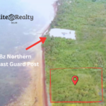 mapped location of Palm Bay Club lot for sale in San Pedro Belize near northern coast guard post Ambergris Caye waterfront property