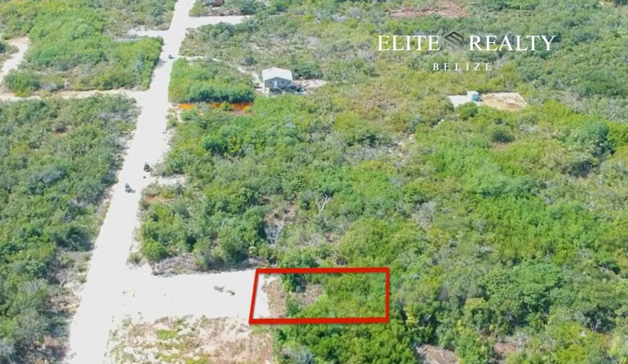 Residential Lot Outlined Red Near Road Access Ambergris Caye Belize Secret Beach Area Land For Sale
