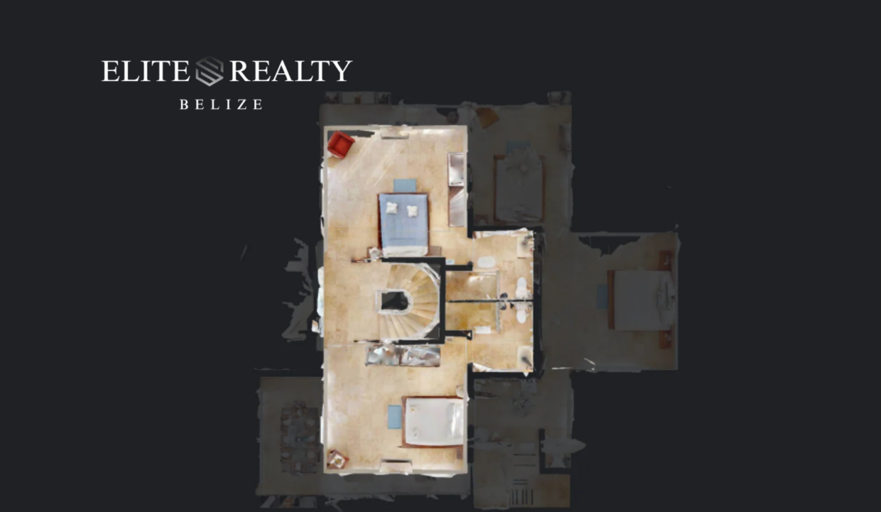 Top View Floor Plan Luxury Waterfront Villa San Pedro Belize Ambergris Caye Real Estate Layout